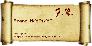 Franz Máté névjegykártya