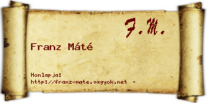 Franz Máté névjegykártya