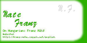 mate franz business card