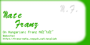 mate franz business card